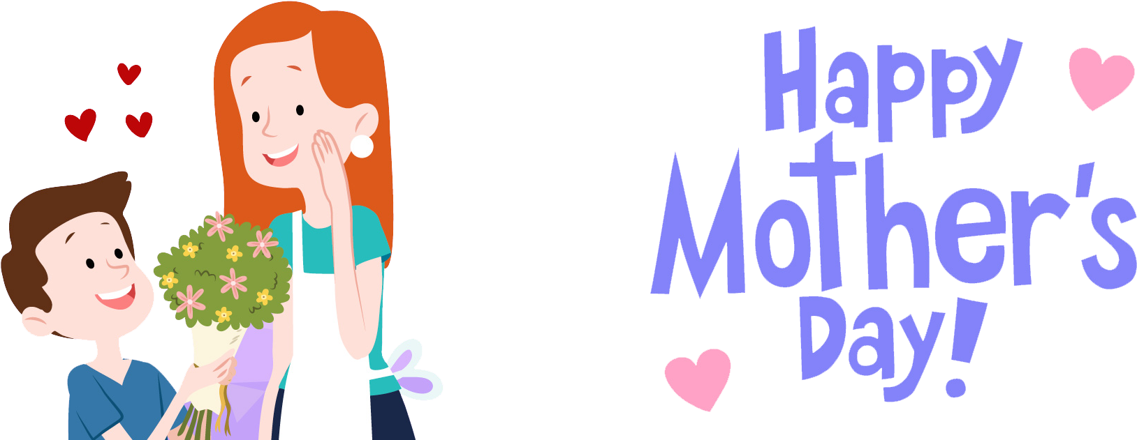 Download Mothers Day Decorative Free Png And Clipart - Transparent Happy Mothers Day Png Clipart (1732x660)