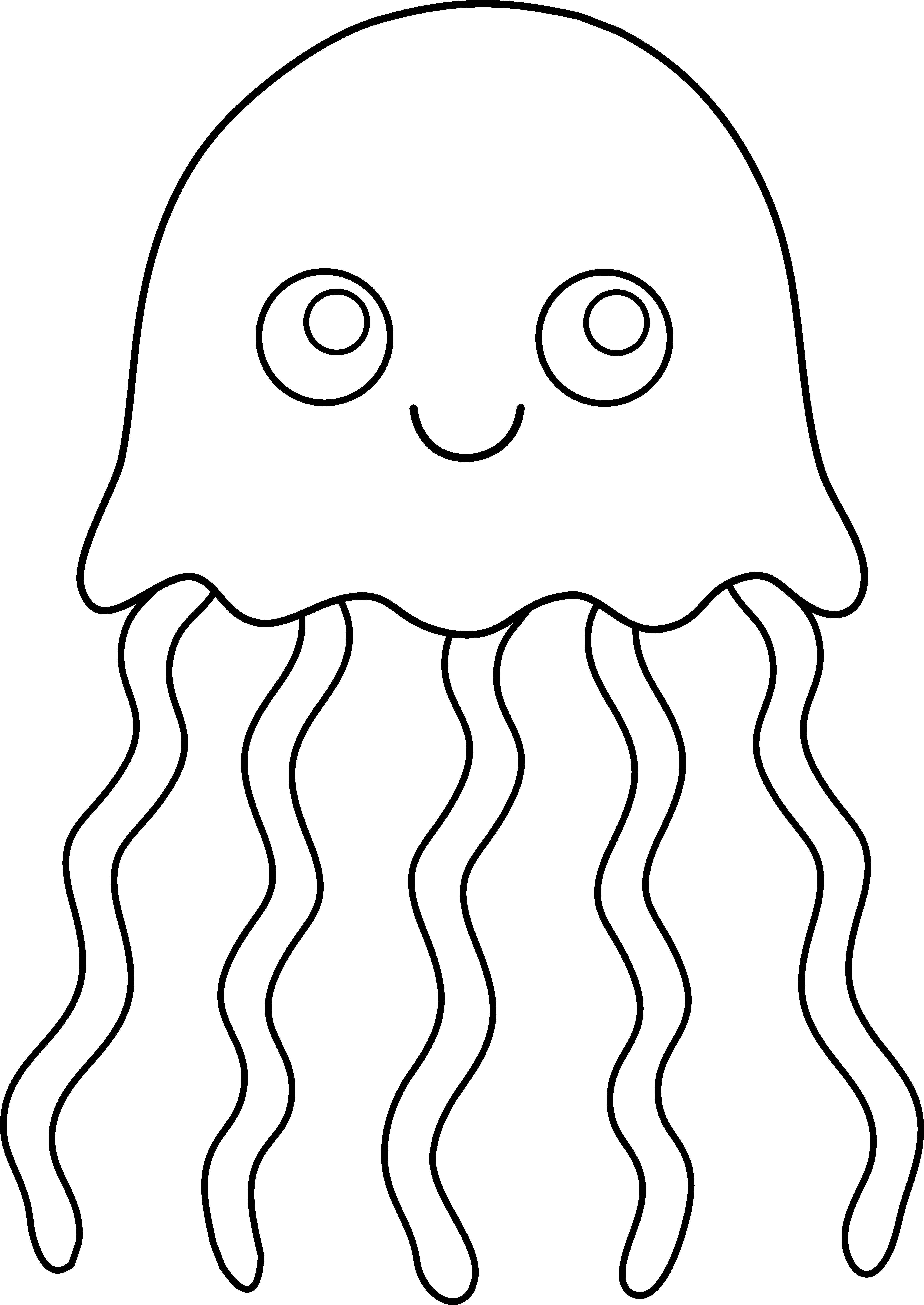 Free Clipart Images - Free Printables Coloring Jellyfish (5267x7440)