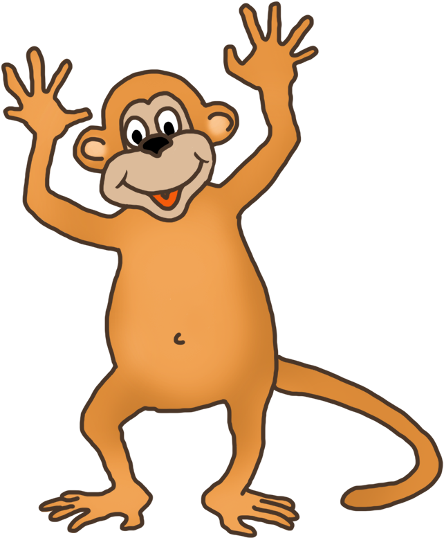 Funny Monkey Clip Art Waving - Monkey Clip Art (751x886)