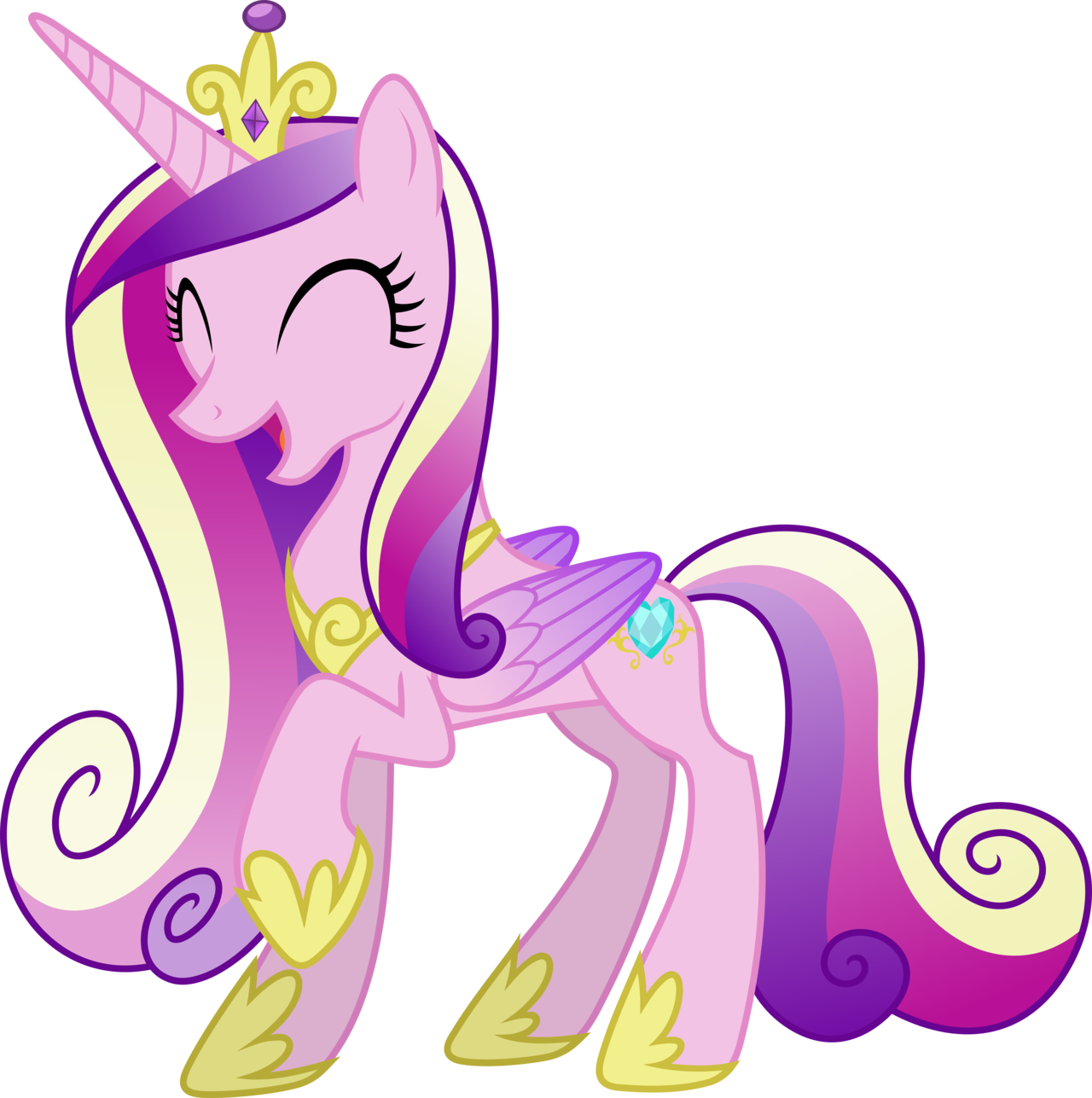 Unicorn Clip Art Image Black And White - Princesa Mi Amore Cadenza (1280x1287)