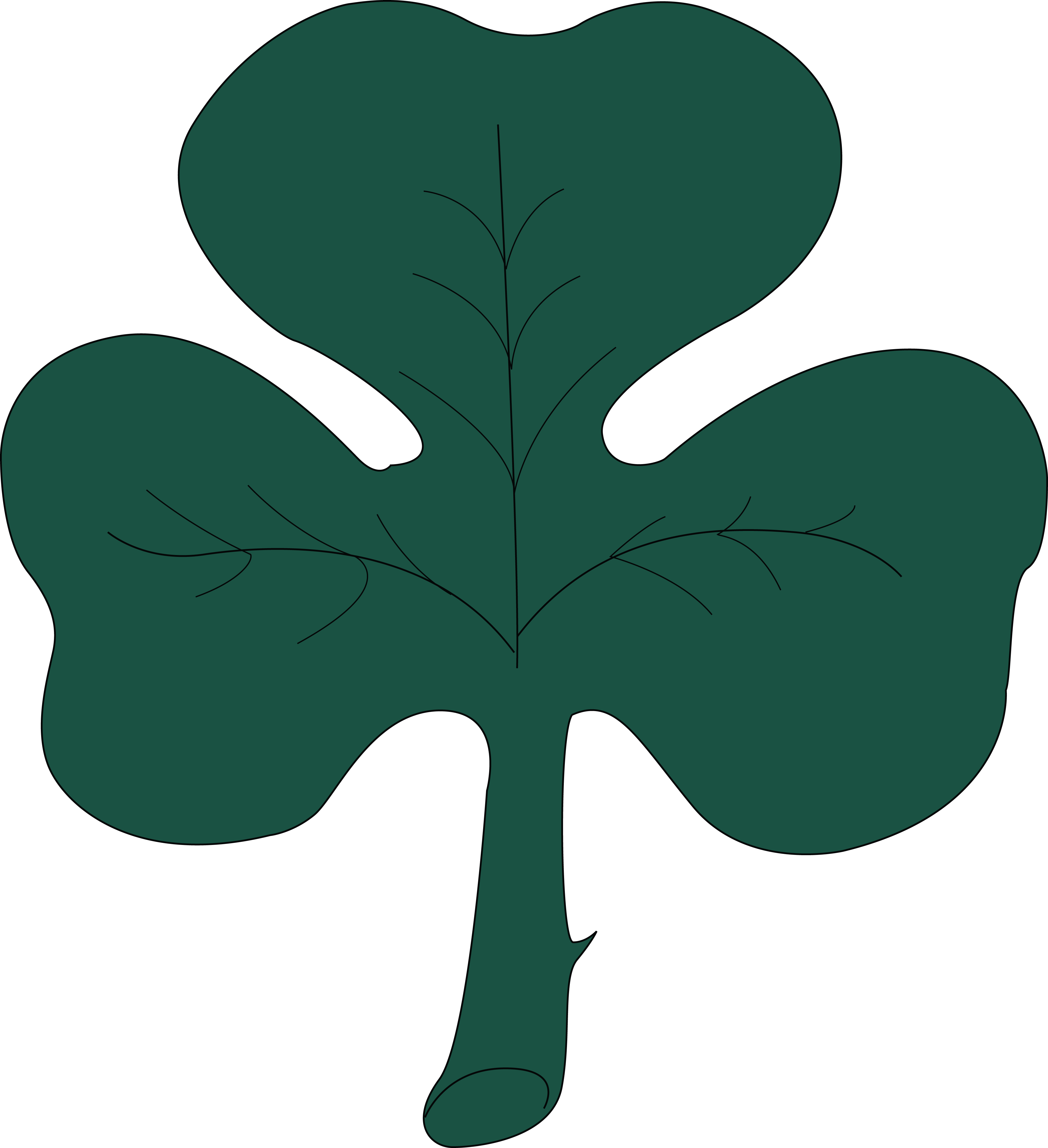 Free Clipart Of A St Paddy's Day 4 Leaf Clover Shamrock - Jpg Clipart (4000x4383)