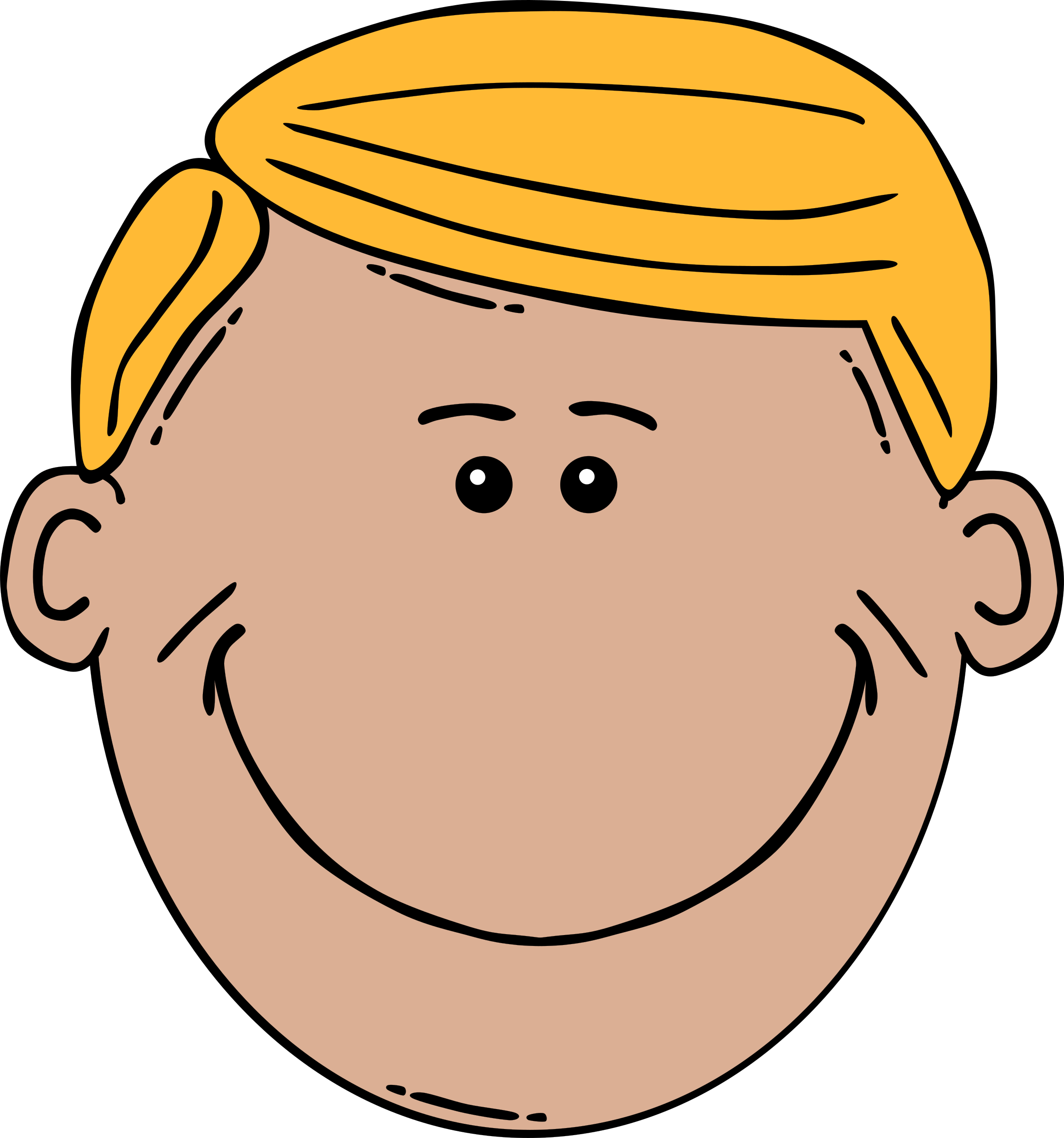 Clipart Man Face Cartoon - Face Clipart (2245x2400)