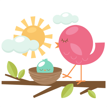 Mom And Baby Bird Clipart - Mom And Baby Birds Clip Art (432x432)