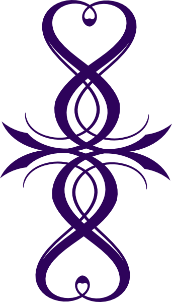 Purple Heart Flourish Clip Art At Vector Clip Art - Clip Art (342x599)
