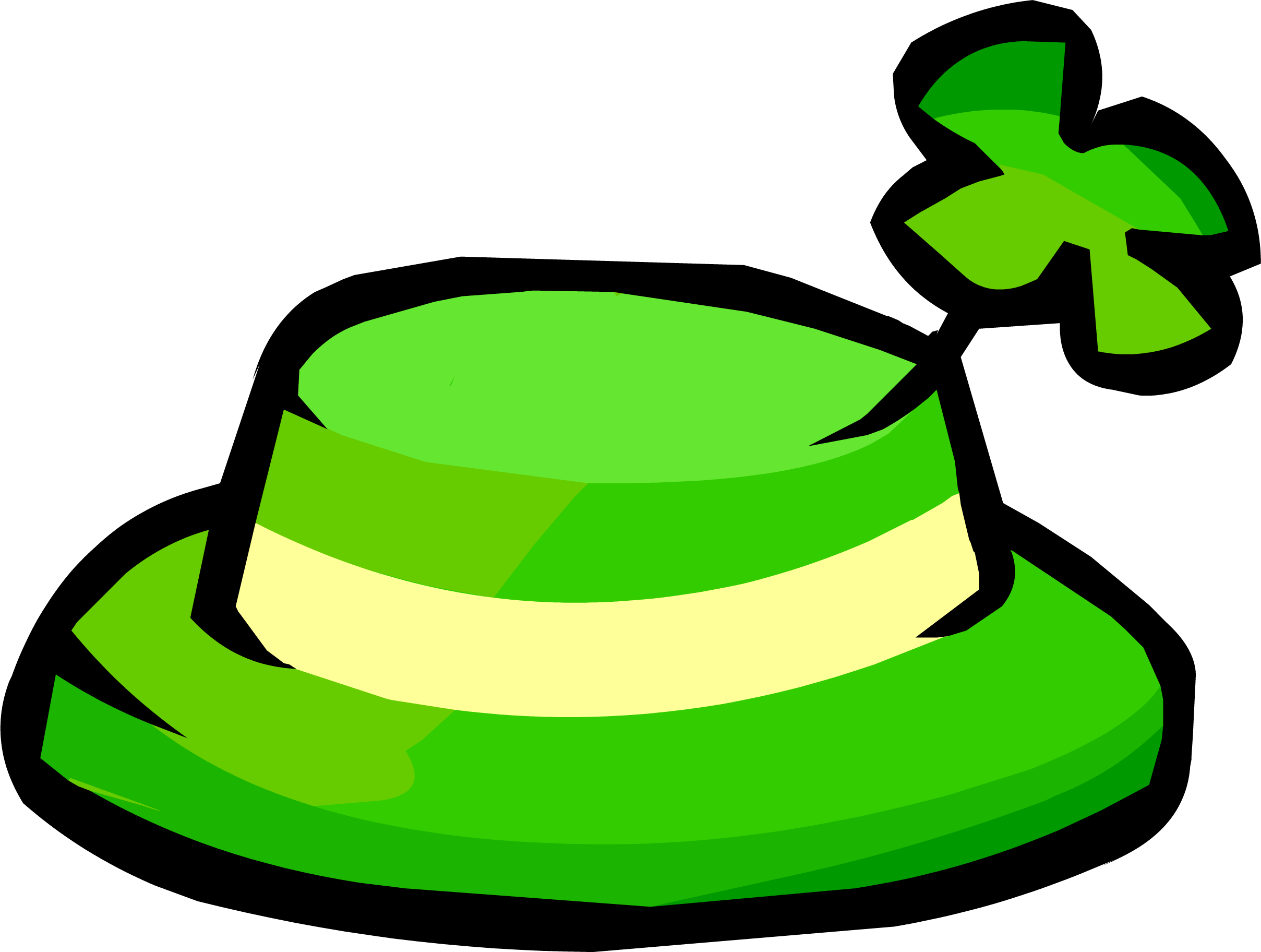 The Free Item Was The Shamrock Hat - Club Penguin Shamrock Hat (2417x1824)