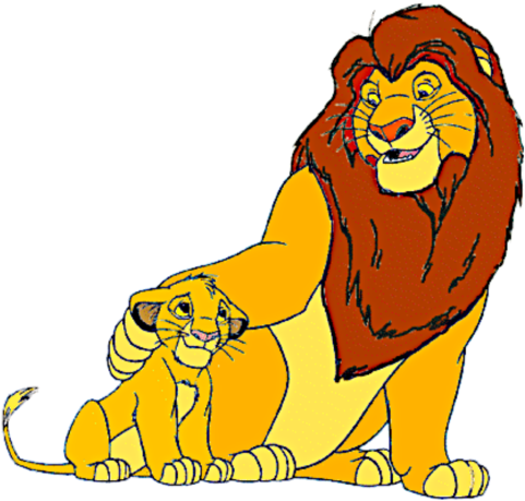 Ang Hari Ng Leon Larawan Father And Son Clipart Hd - Lion King Coloring Pages (500x484)