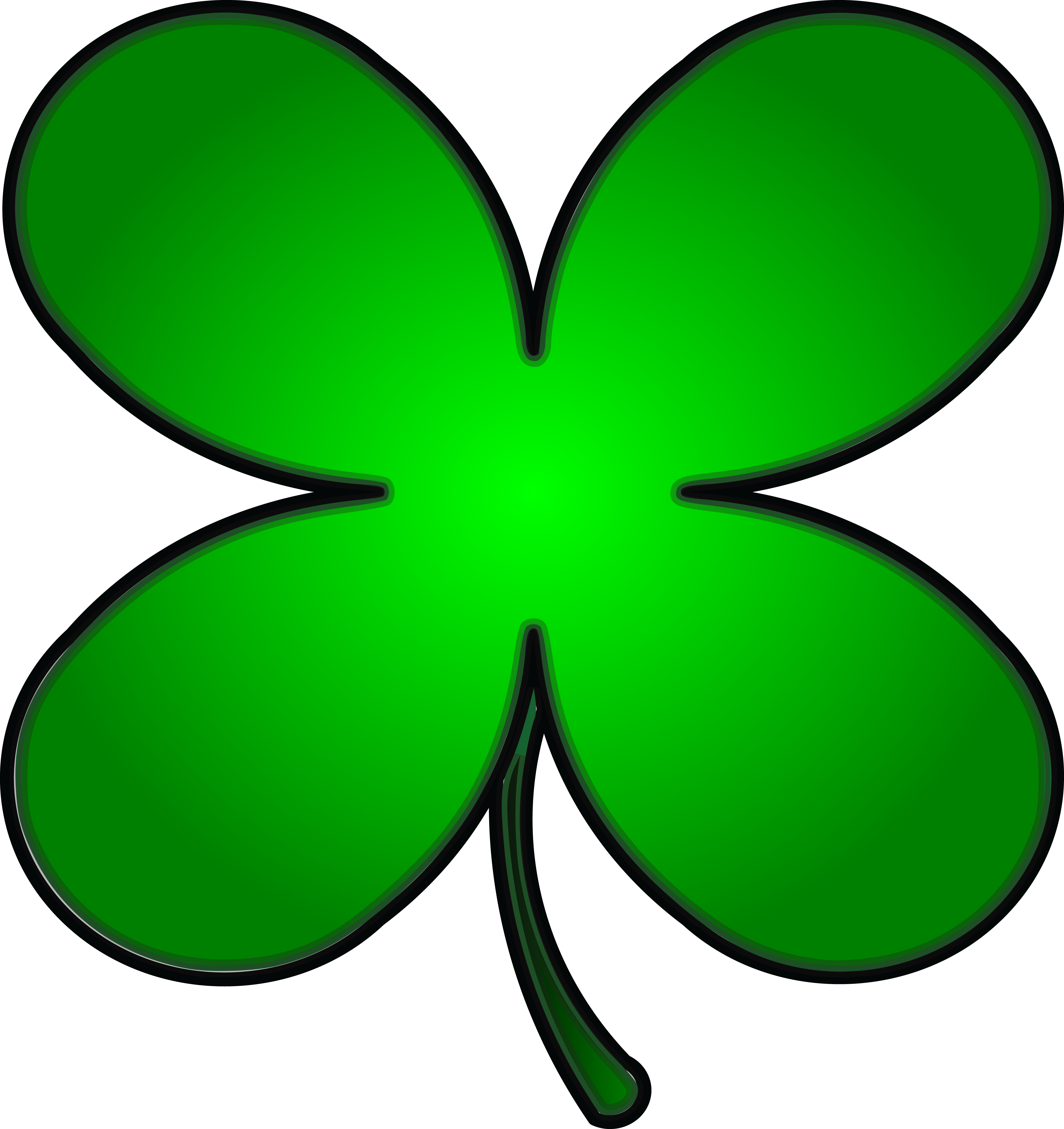 Free Clipart Of A Gradient Green St Paddys Day Shamrock - Shamrock (4000x4246)