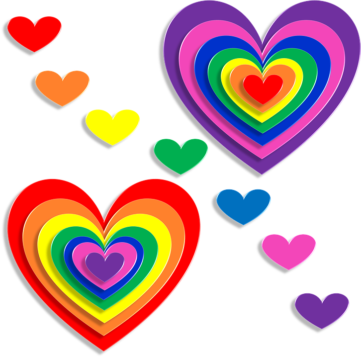 Hearts Love 3d Valentine's Day February Romance - Herz Färbt Regenbogen Fleecedecke (726x720)