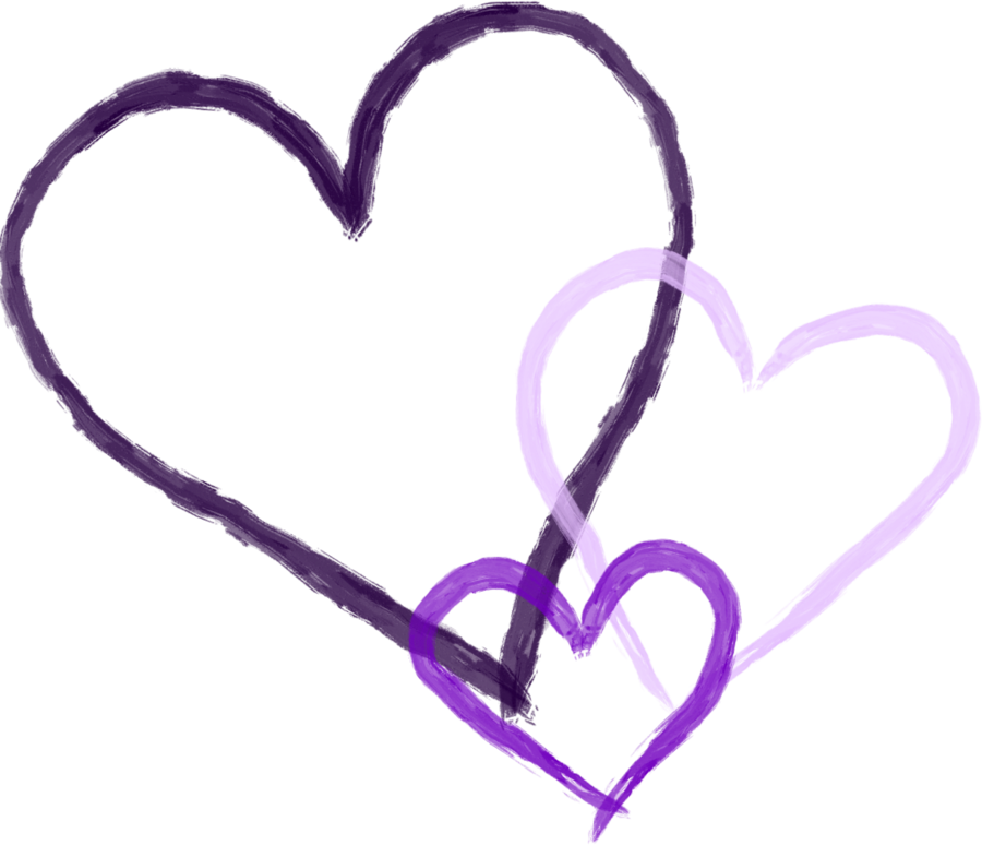 Projects Ideas Purple Heart Clipart Png Transparent - Purple And Grey Hearts (900x774)