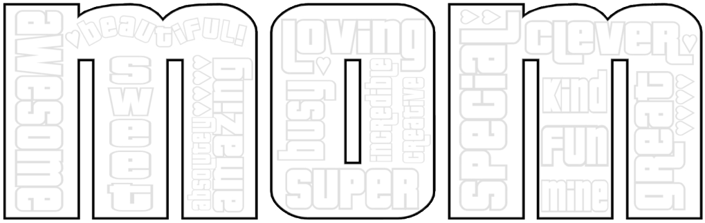 Free "mom" Printable Coloring Page For Mother's Day - Mother (1024x339)