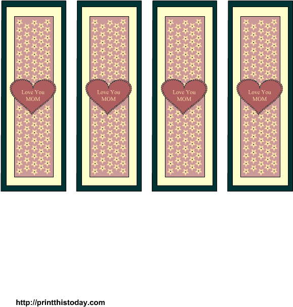Mother's Day Bookmarks Free Printable Template - Motif (612x792)