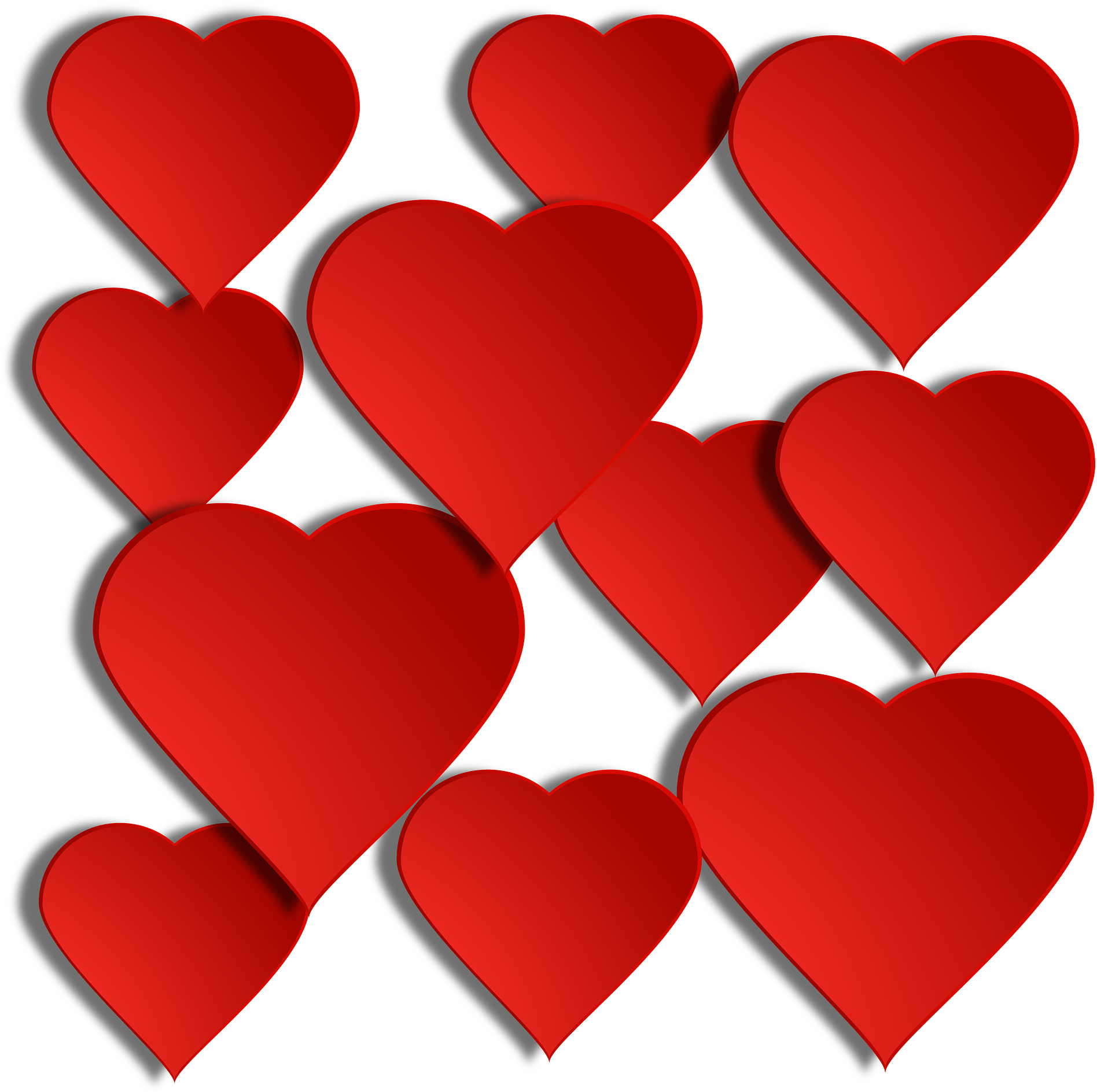 Valentines Day Hearts - Floating Hearts Png (1920x1920)