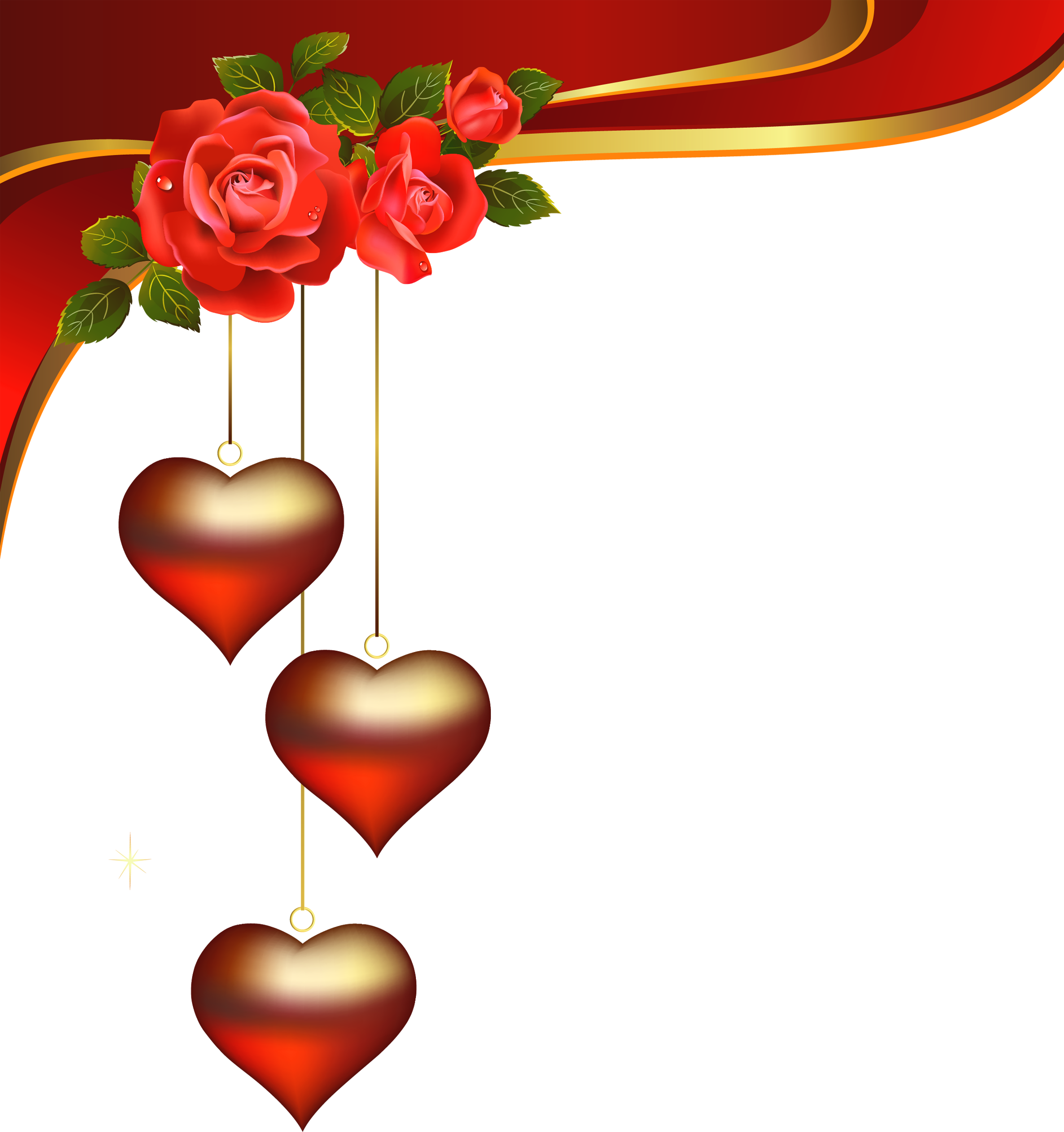 Decorative Hearts Pendants With Roses Element Png Clipart - Whatsapp Status Video Download (2200x2340)