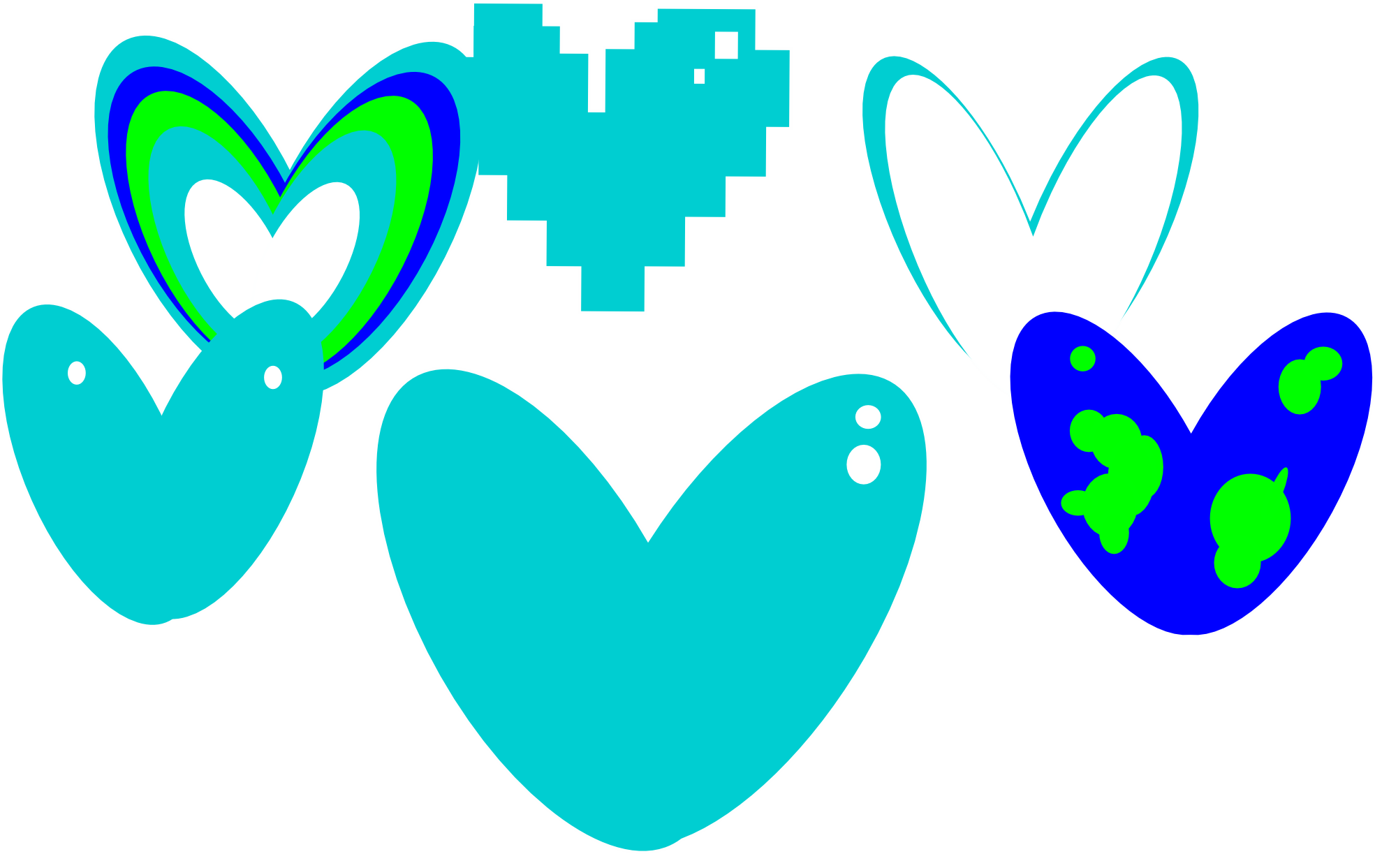 Net » Clip Art » Hart Heart Colour Dark Turquoise - Heart Turquoise (1969x1223)
