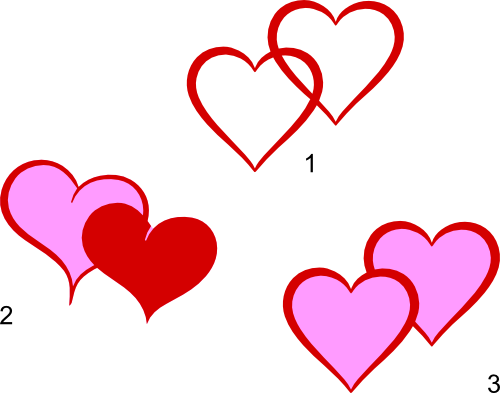 Double Hearts Clip Art Clipart - Heart Shapes Clip Art (500x393)
