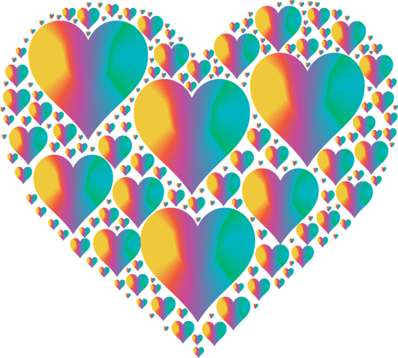 Heart Hearts 3 Love Shape Valentine Romance - Hearts In Heart - Tote Bags (800x720)