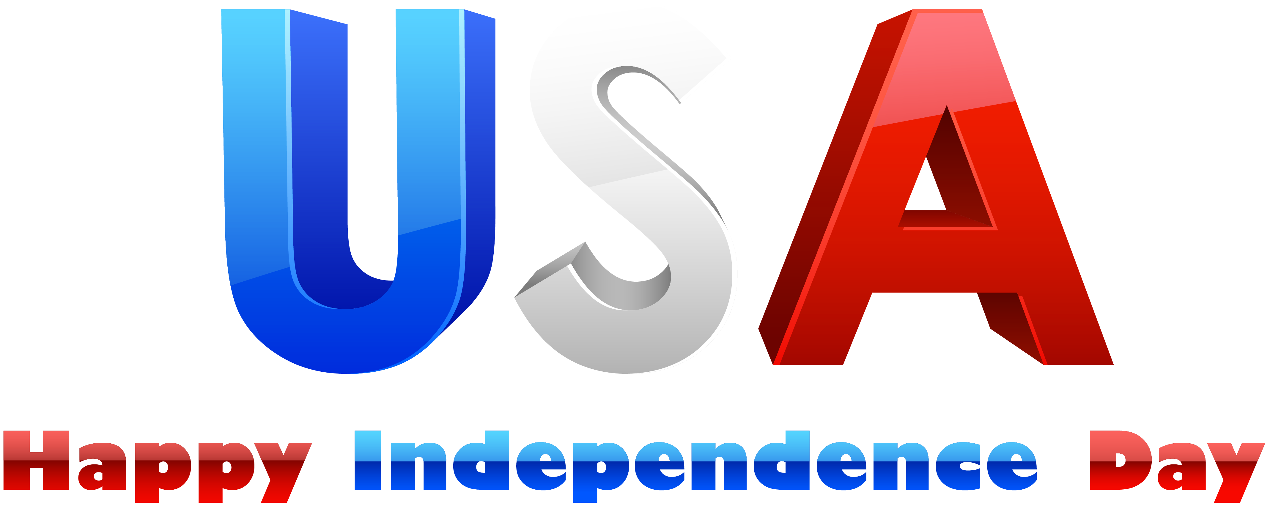 Usa Happy Independence Day Png Clipart - Happy Independence Day Clipart (4440x1858)