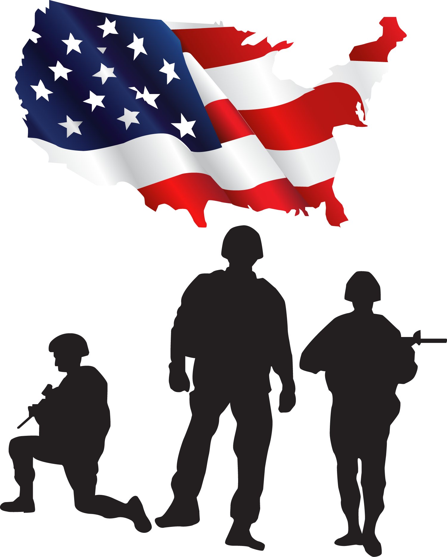 United States Soldier Salute Clip Art - Soldier Saluting Silhouette Clipart (1500x1866)
