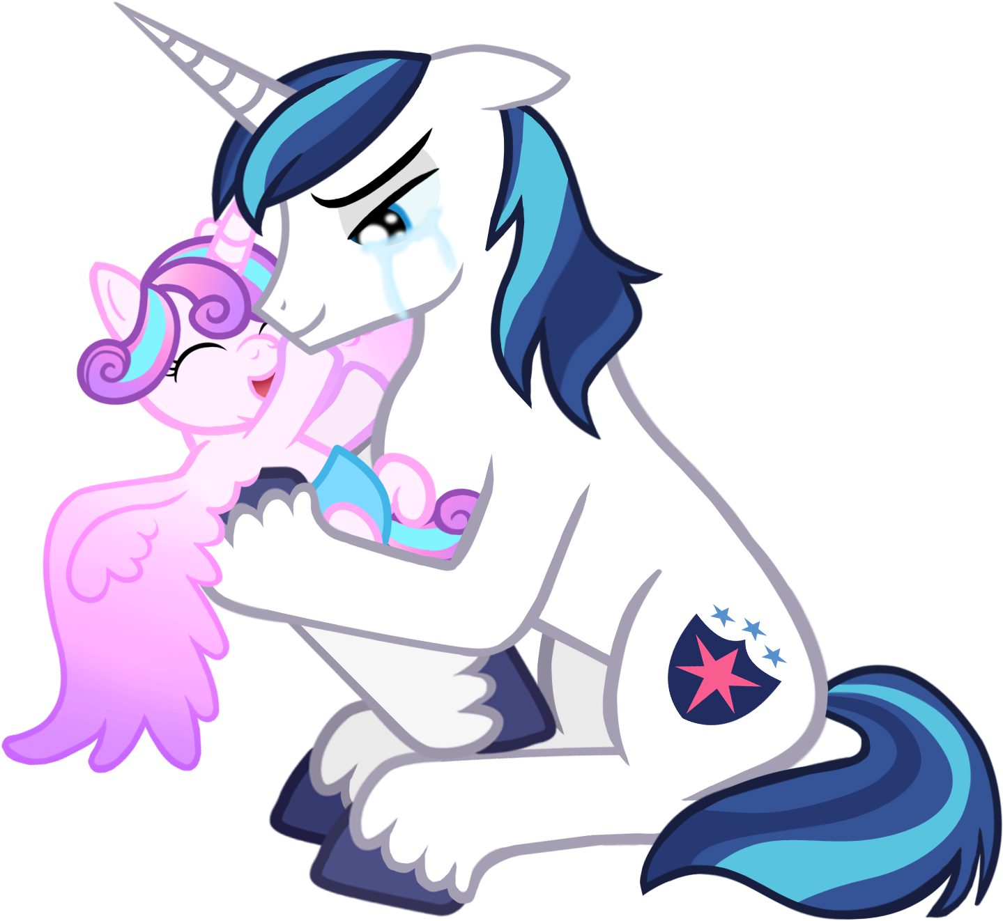 Rose-beuty, Crying, Father And Daughter, Father's Day, - Flurry Heart And Shining Armor (1461x1390)