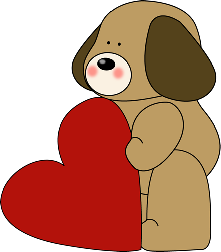 Valentine Day Clip Art - Valentines Day Puppy Clip Art (440x500)