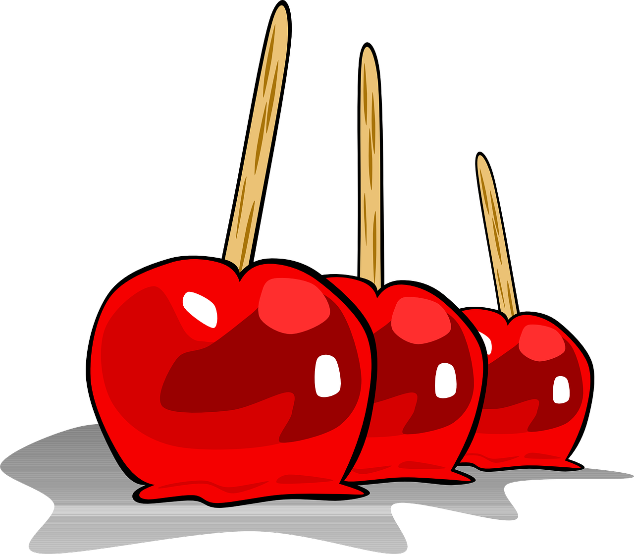 Valentine's Day Clipart Food - Toffee Apples Clip Art (2000x1752)
