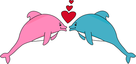 Valentine's Day Dolphins - Valentine Dolphin (550x261)