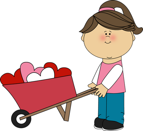 Clip Art - Valentines Day Kids Clipart (550x503)