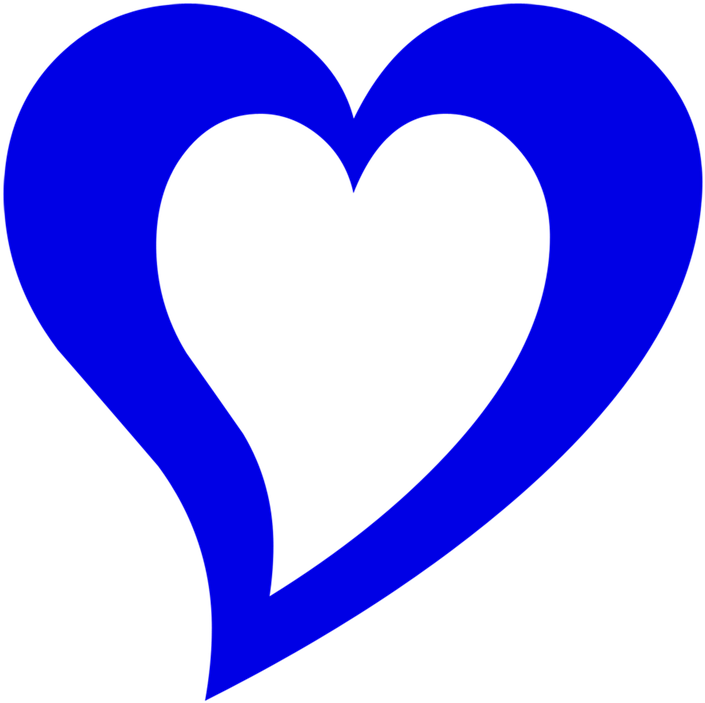 Blue Heart Outline Design Love Valentine Day - Blue (720x720)