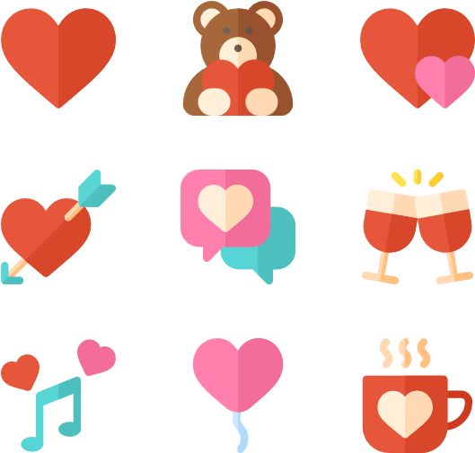 Valentines Day - Flat Icon Love Png (600x564)