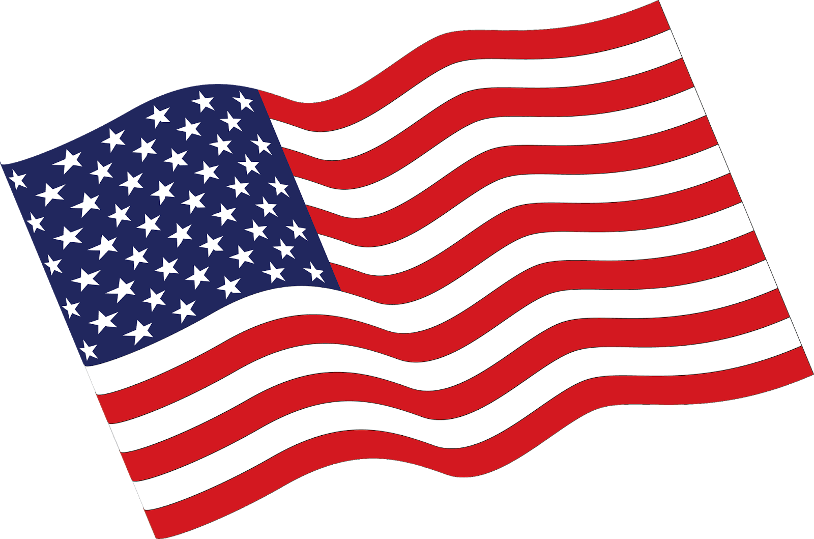 Drawn American Flag Veterans Day - American Flag Clip Art (1600x1059)