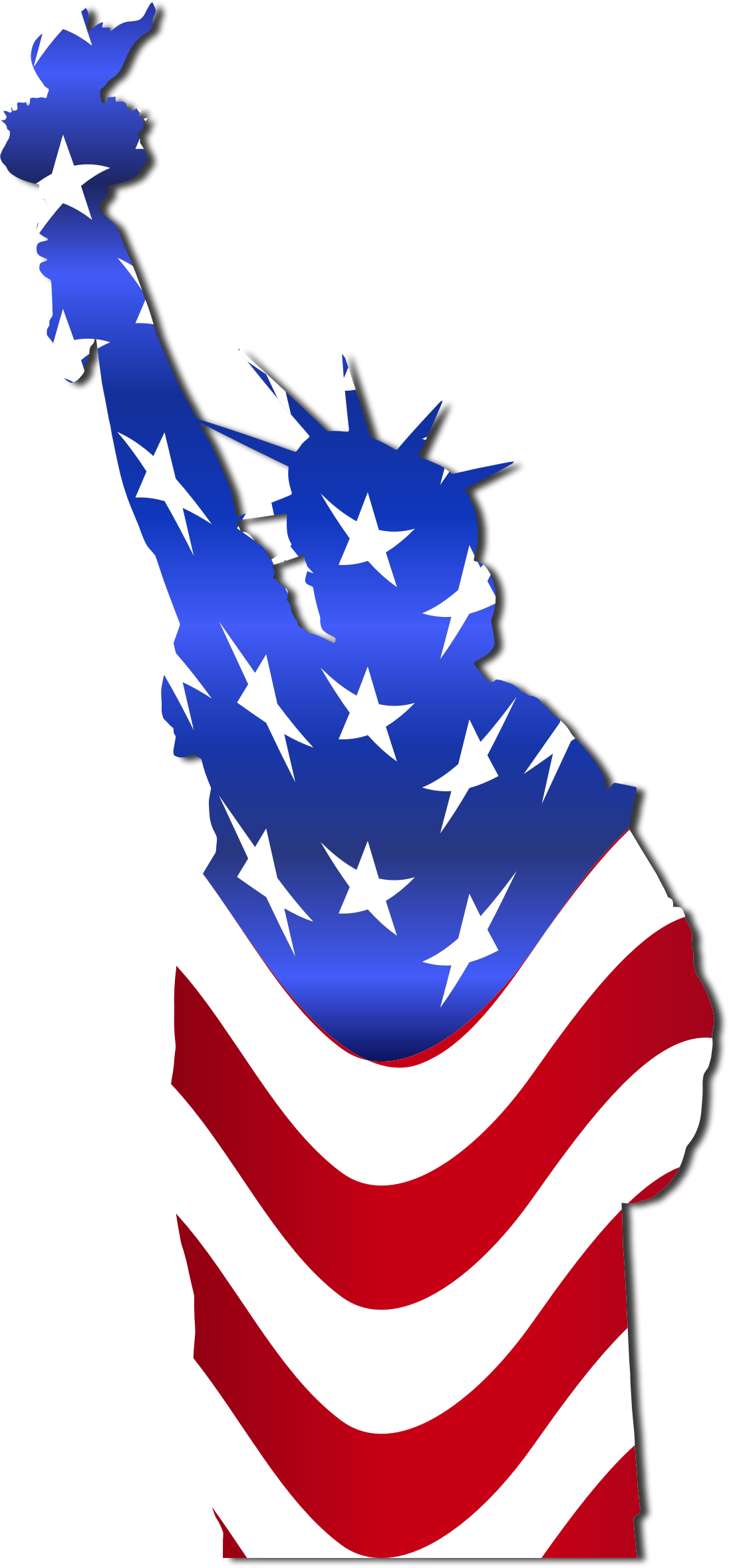 Clipart - Statue Of Liberty (american Flag) Throw Blanket (1096x2356)