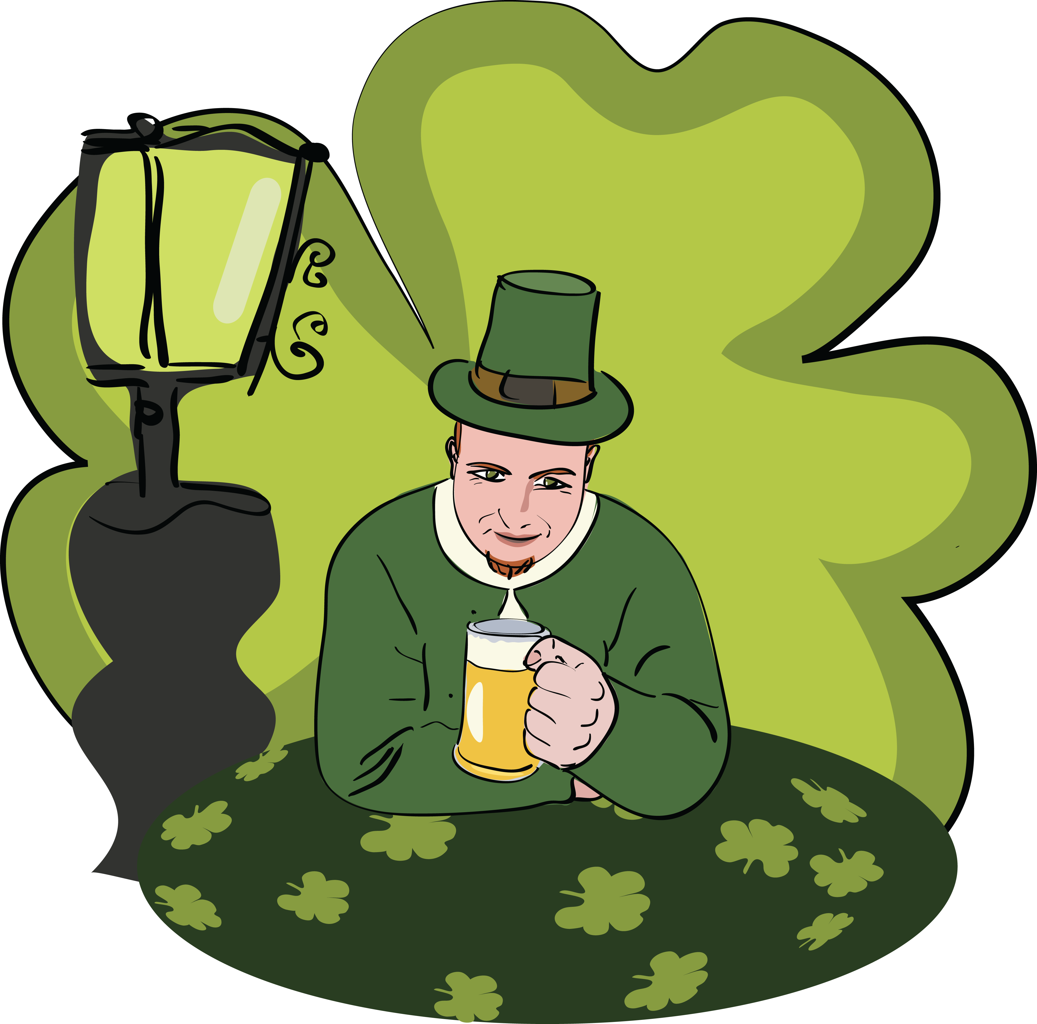Free Clipart Of A St Patricks Day Man Drinking Beer - Best Gift - St Patricks Day Cupcakes Hoodie/t-shirt/mug (4000x3950)