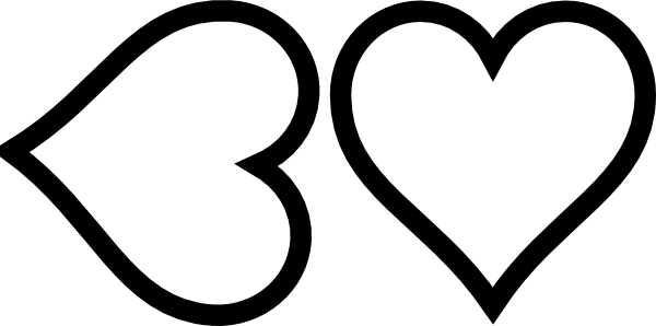 Heart Clip Art - Heart Clipart Black And White (600x298)