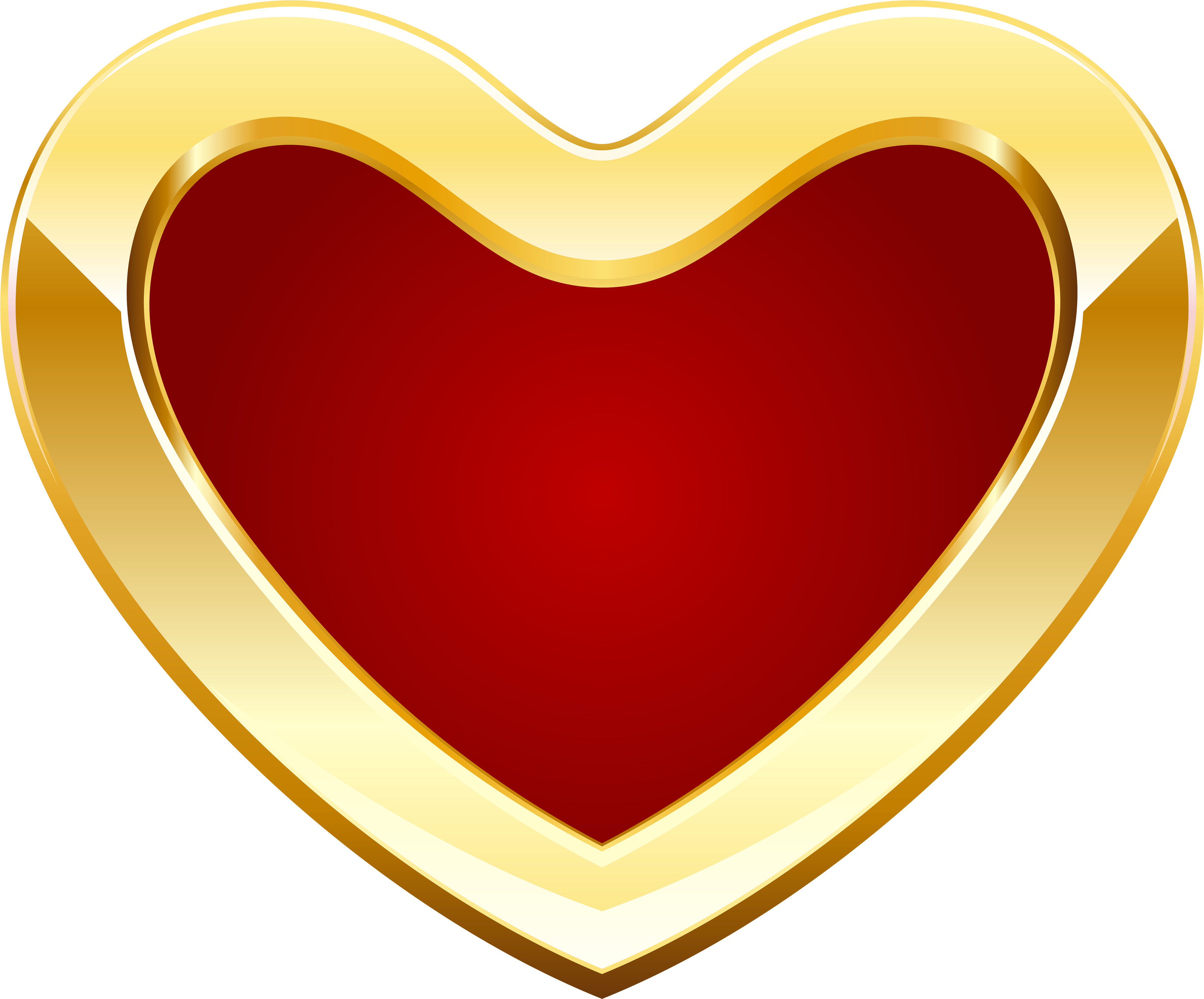 Gold Clipart Gold Heart - Red And Gold Heart (5000x4148)
