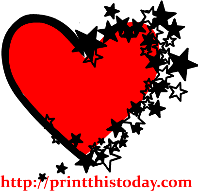 A Red Heart With Sparkling Clipart Panda - Black And Red Heart Clipart (417x417)