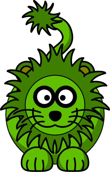 Green Lion Cliparts - Animal Coloring Book: An Amazing Animal Coloring Adventure (384x598)