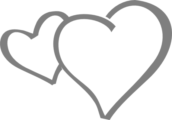 Heart Clipart Black And White Heart Black And White - Grey Heart Clipart (570x399)