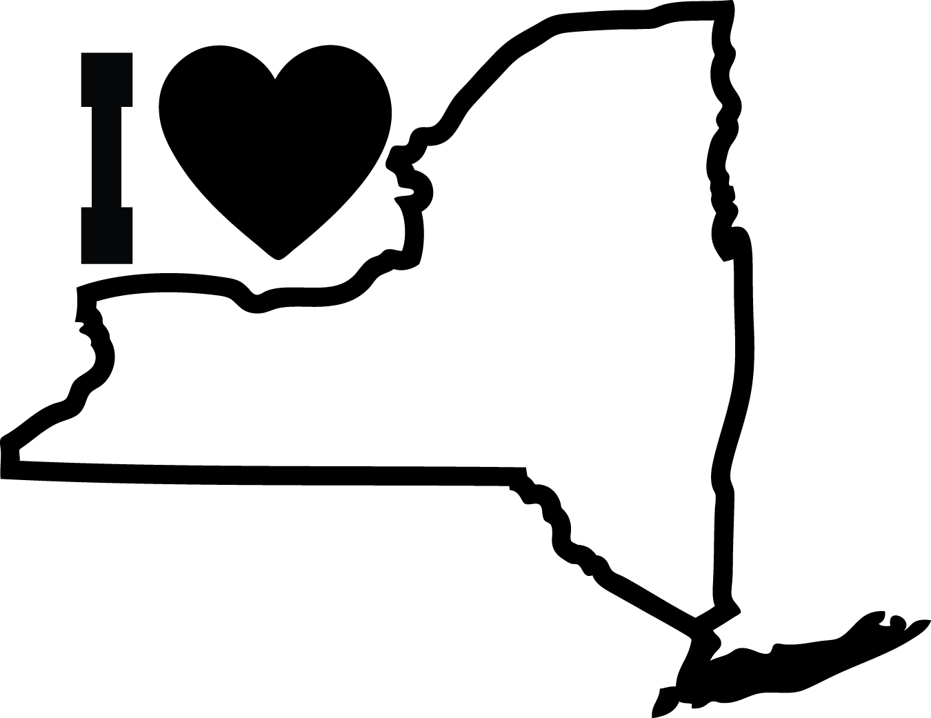 New York City Empire State Norml Bill Parole Clip Art - New York State Outline (1350x1041)