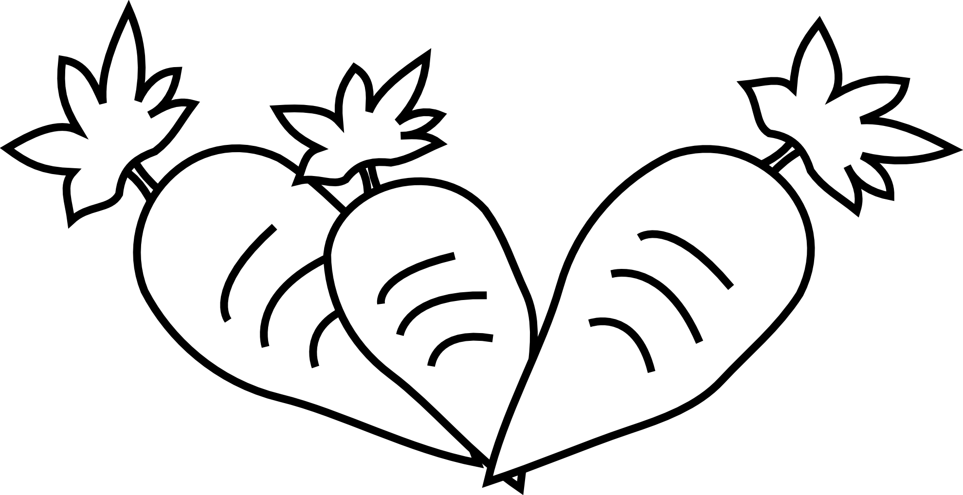 Black Amp White Clipart Vegetable - Black And White Vegetable Clip Art -  (1979x1018) Png Clipart Download, image size:1979x1018