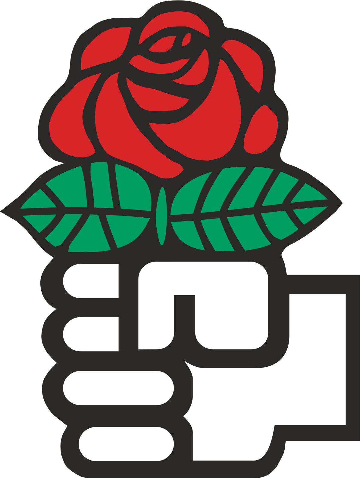 Fist Clipart Socialism - Red Rose Socialism (1200x1697)