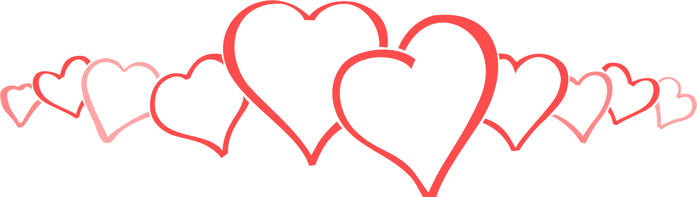 Homely Idea Clipart Hearts Big Image Png And Flowers - Small Hearts Clip Art (2683x750)