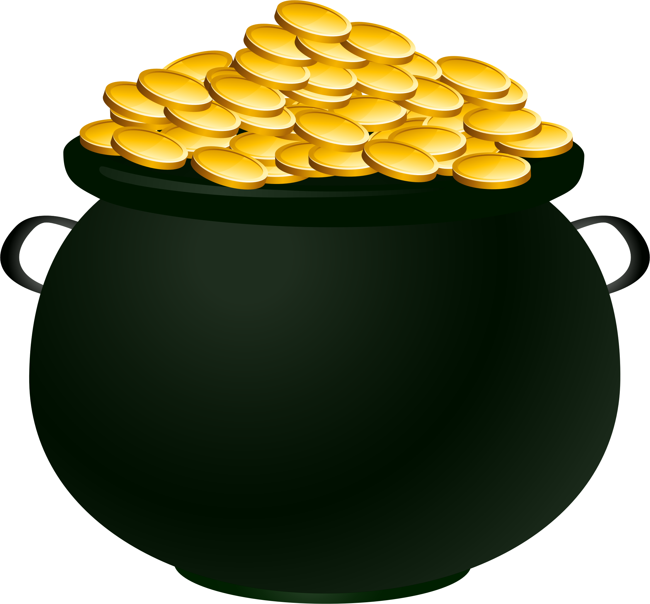 Related Pot Of Gold Clipart Png - Pot Of Gold Clipart (2218x2062)