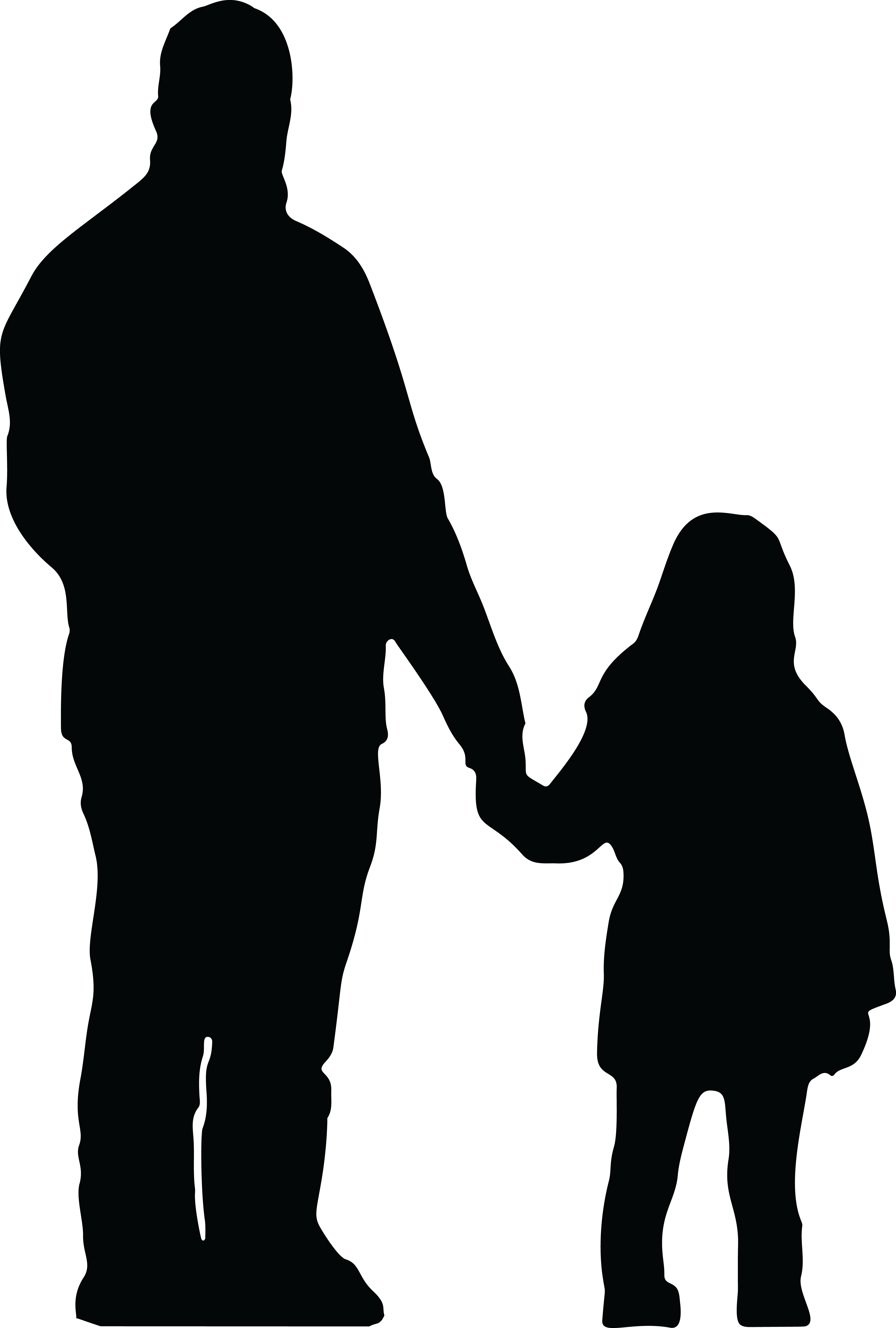 Free Clipart Of A Silhouetted Father Holding Hands - Quotes On Dad And Daughter (4000x5928)