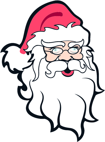 Father Christmas Face Clipart - Father Christmas Face Png (550x605)