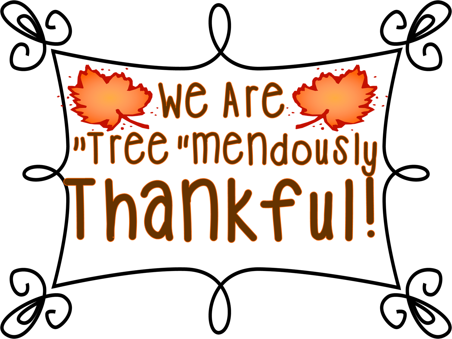 Treemendously Thankful Pic - Clip Art (1502x1127)
