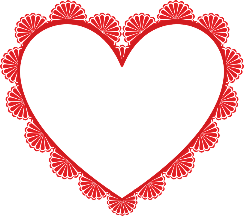 Frame Heart Border Decoration Decor Decorative - Marco De Corazón Png (813x720)