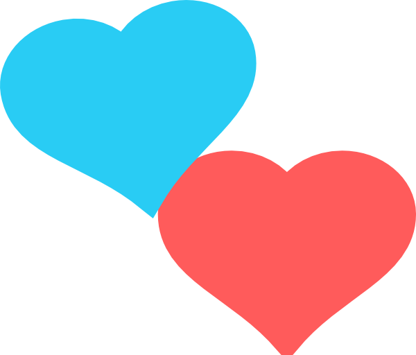 Heart Clipart Two Heart - Hearts Blue And Red (600x512)