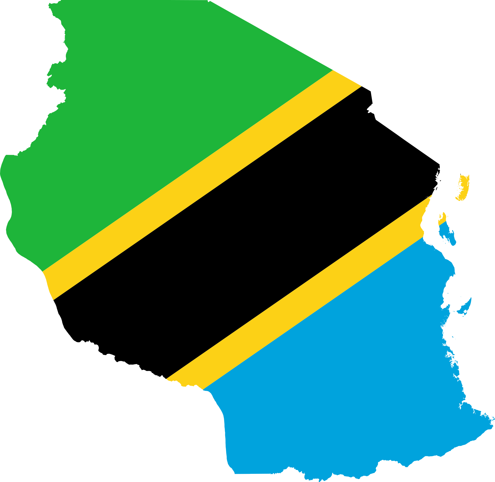 Tanzania Flag Map (2000x1946)