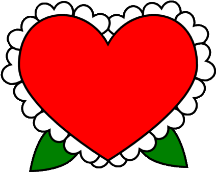 Flower Heart - Heart With Flower Clipart (449x419)