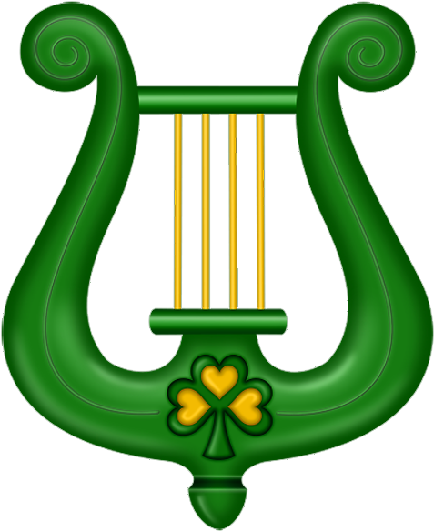 St Patricks Day Green Harp Clipart - Saint Patrick's Day (500x608)